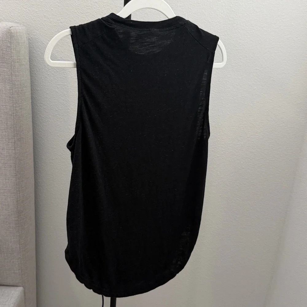 ADIDAS LOGO TANK Heathered Black Medium Gym Activewear - Picture 2 of 5